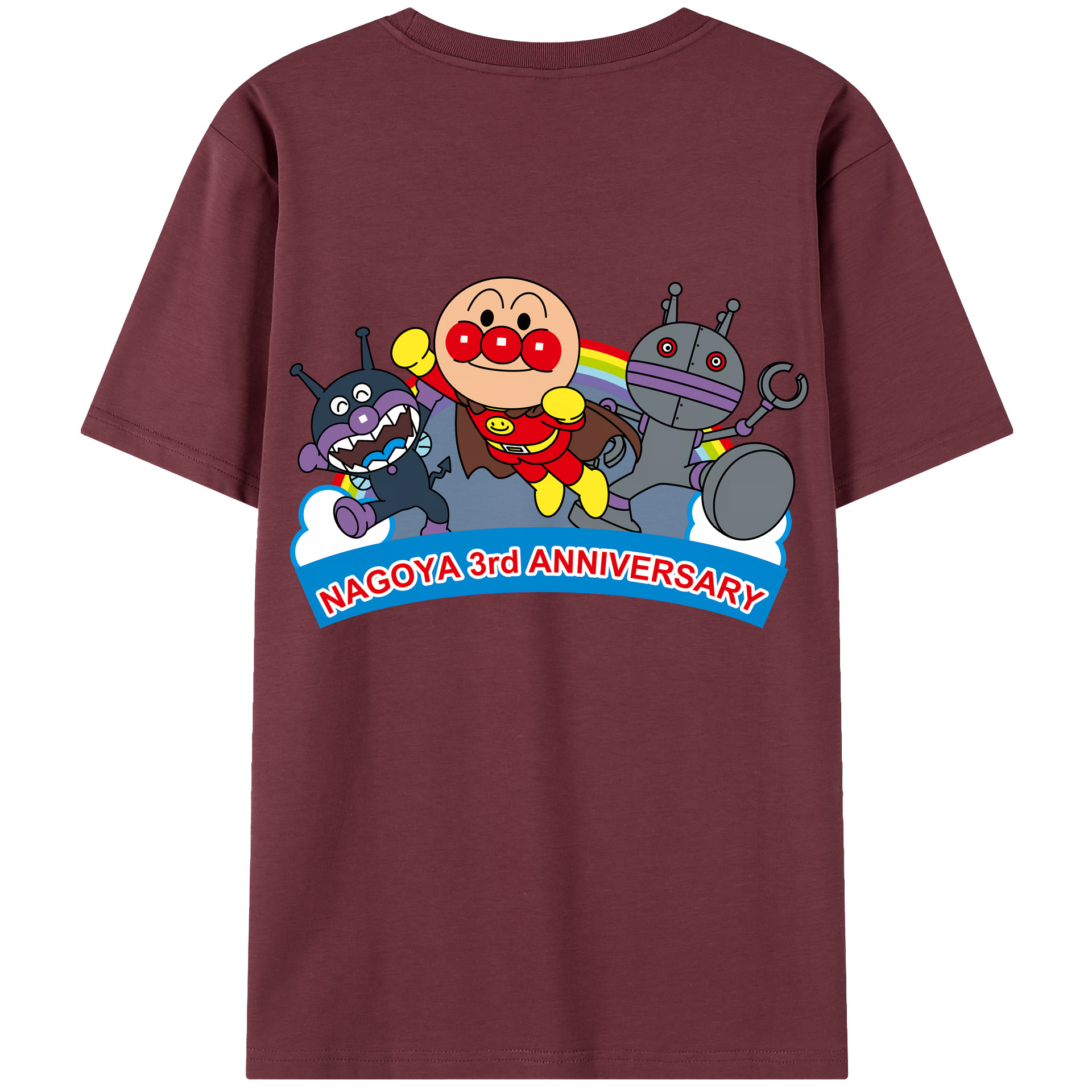 （画像用） アンパンマン Anpanman 綿100％半袖Tシャツ（背面プリント）